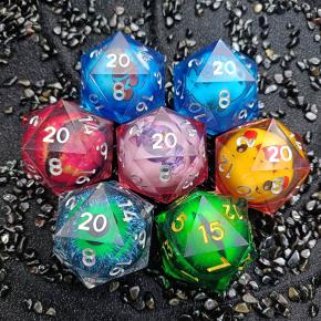 Hugh single d20s liquid core dice