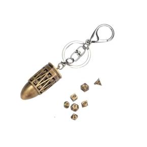 Bullet dice keychain